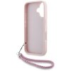 Etui Karl Lagerfeld Quilted Initial Logo & Chain Strap do iPhone 16 różowy